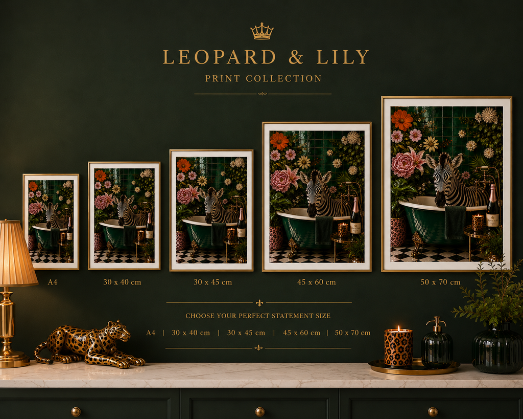 Emerald Luxe Zebra Bathroom Print