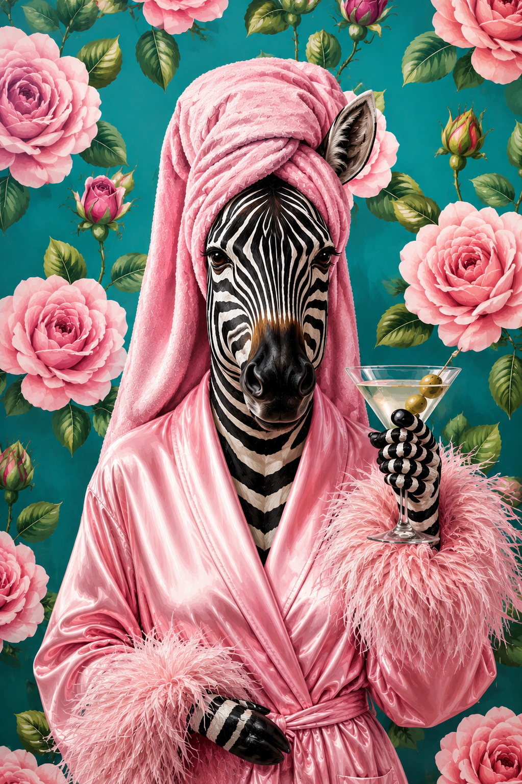 Glam Zebra Pink Print