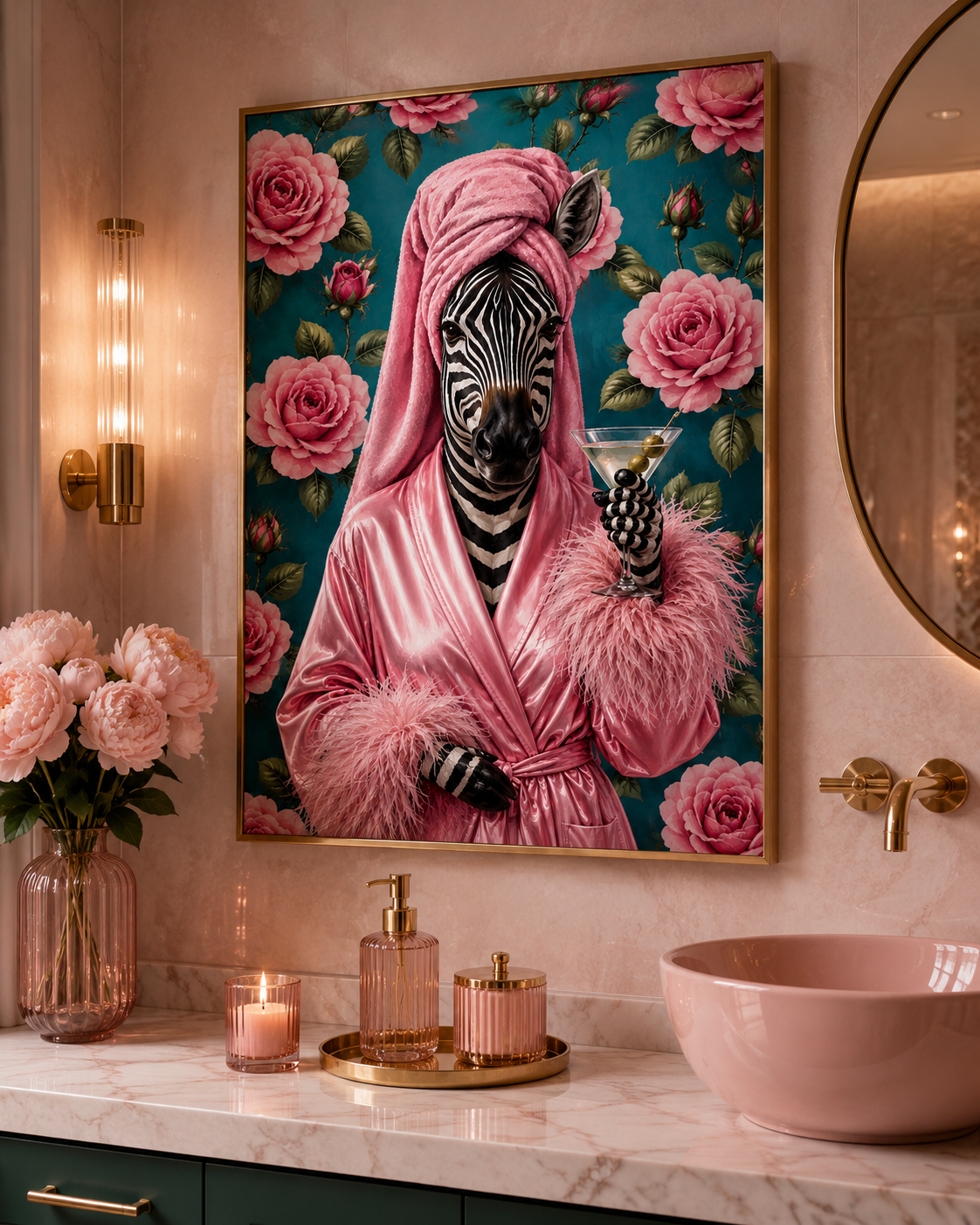 Glam Zebra Pink Print