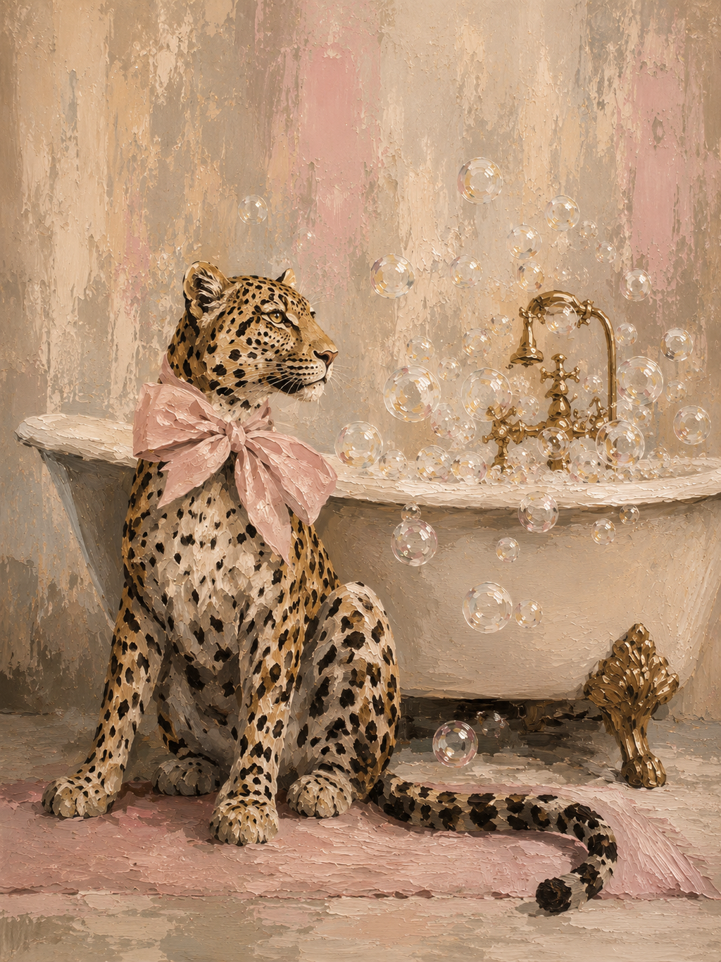 Pink Bow Leopard Print
