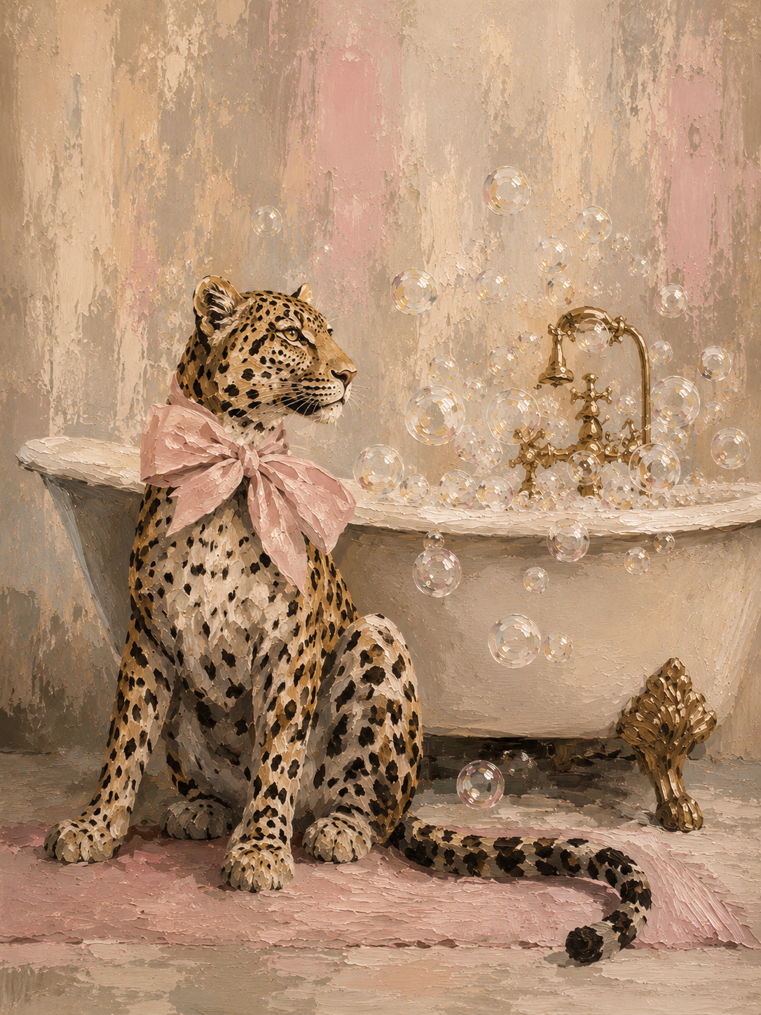 Pink Bow Leopard Print