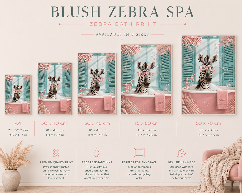 Blush Zebra Spa Print