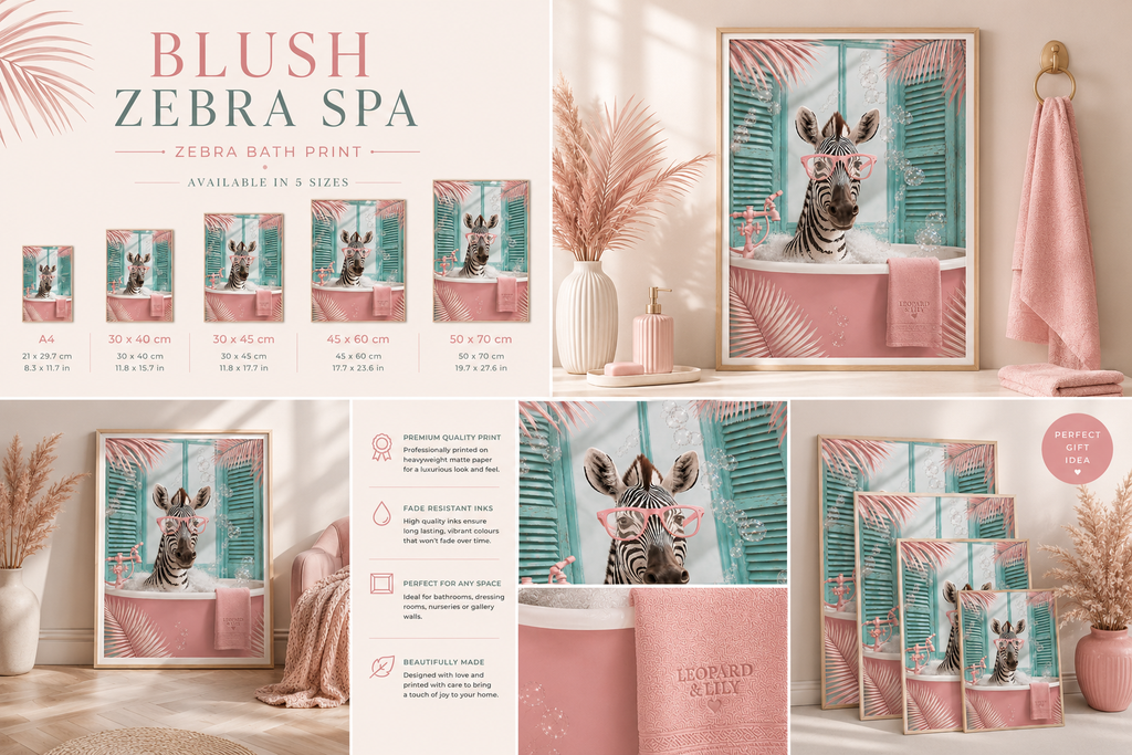 Blush Zebra Spa Print