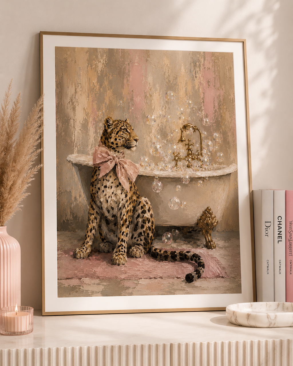 Pink Bow Leopard Print