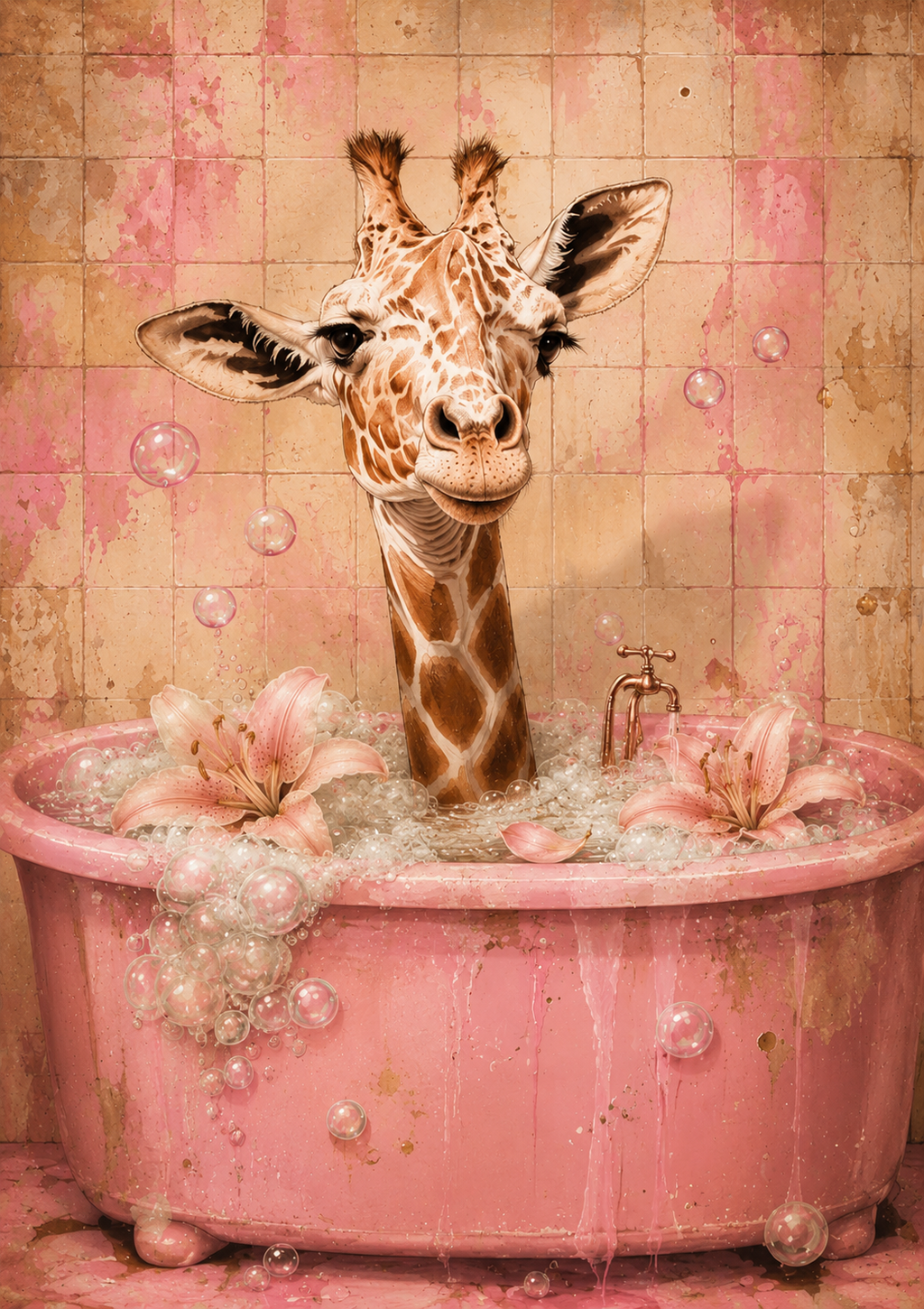 Lily Bath Giraffe Print