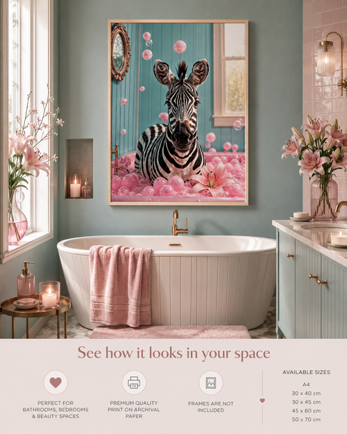 Blush Bubble Zebra Print