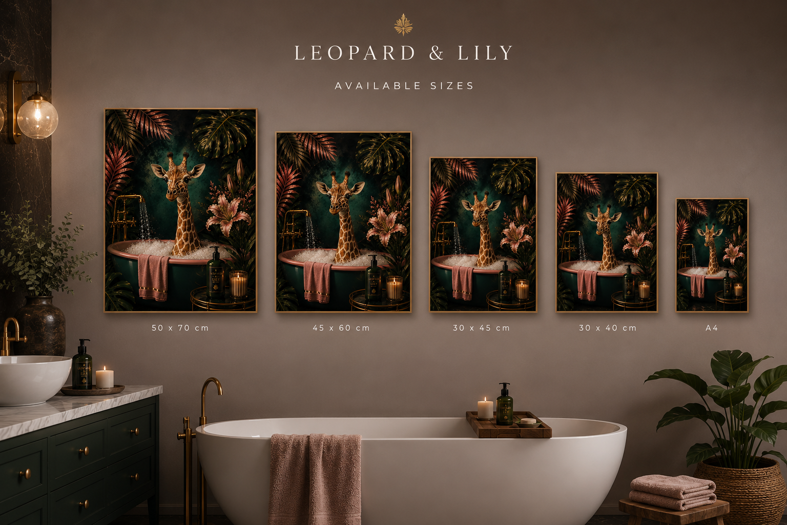 Giraffe Lily Spa Print