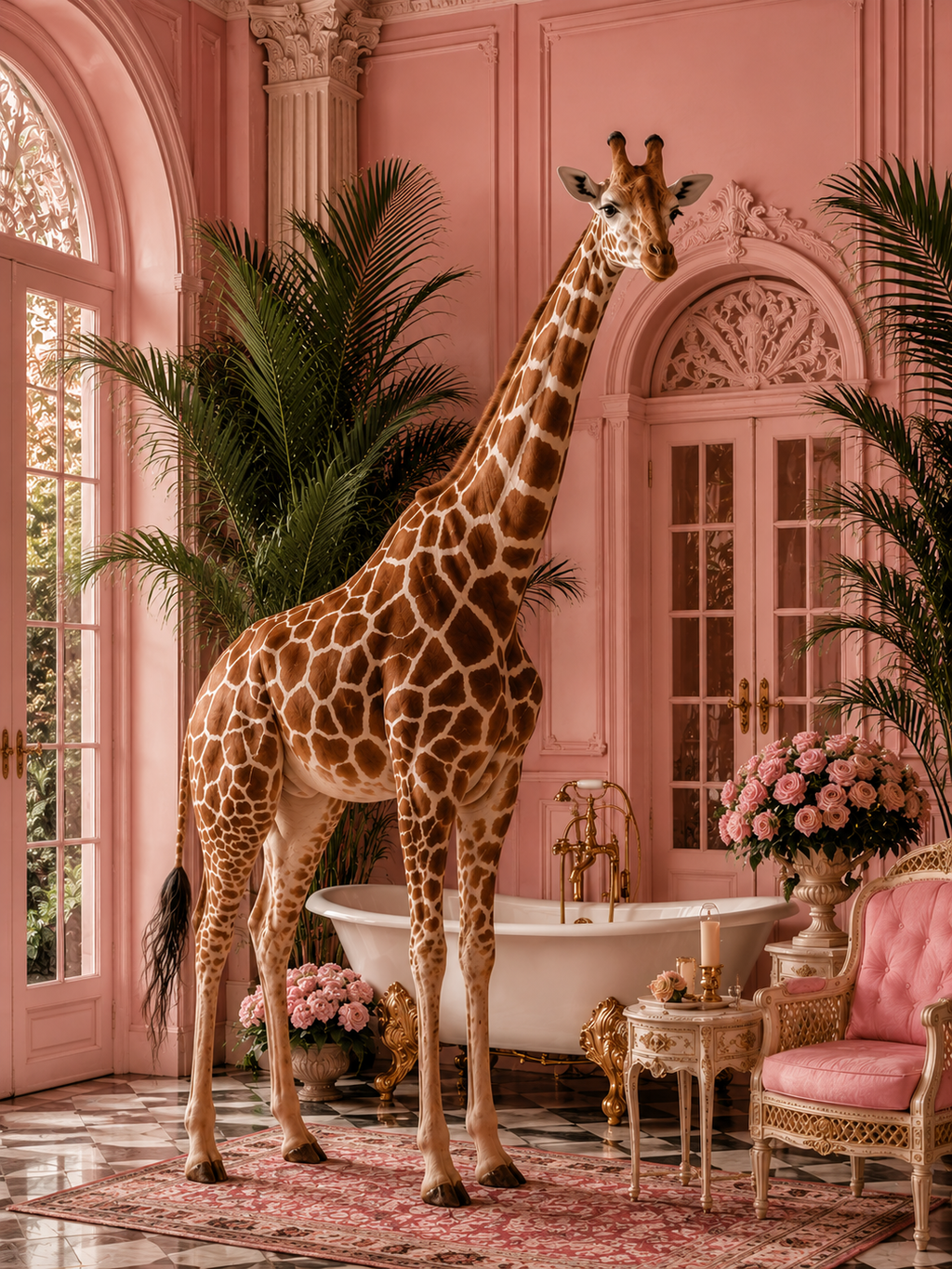 Pink Palace Giraffe Print