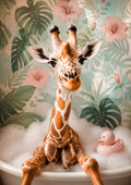 Bubble Bath Giraffe Print
