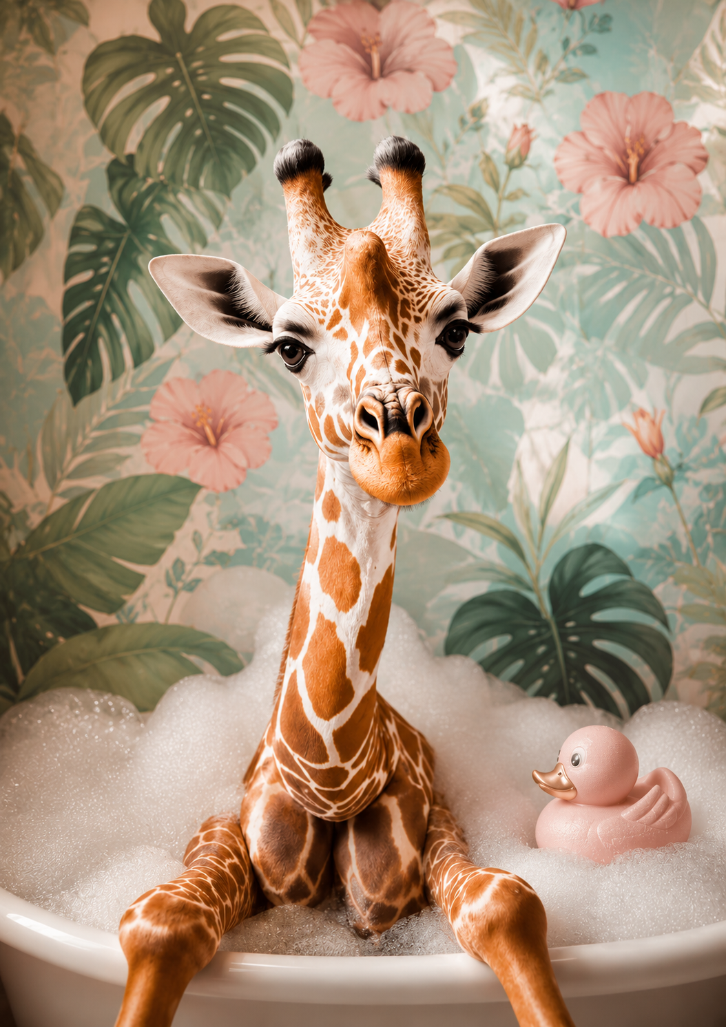 Bubble Bath Giraffe Print