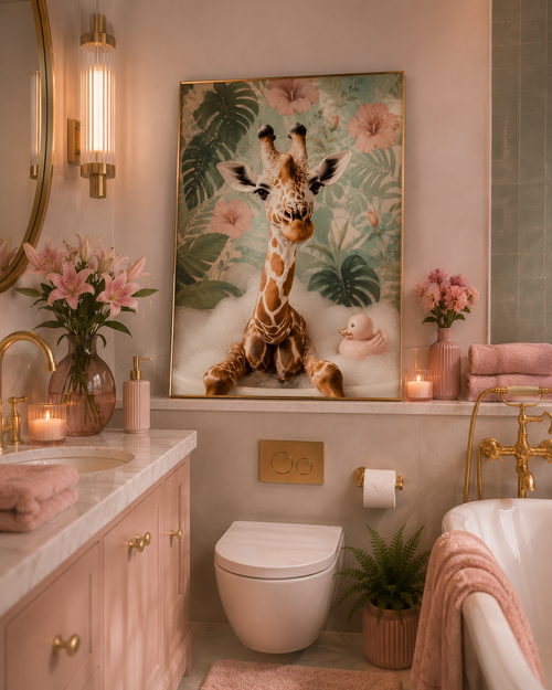Bubble Bath Giraffe Print