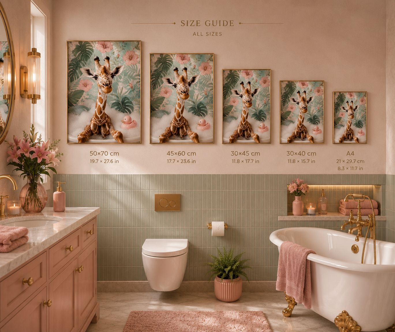 Bubble Bath Giraffe Print