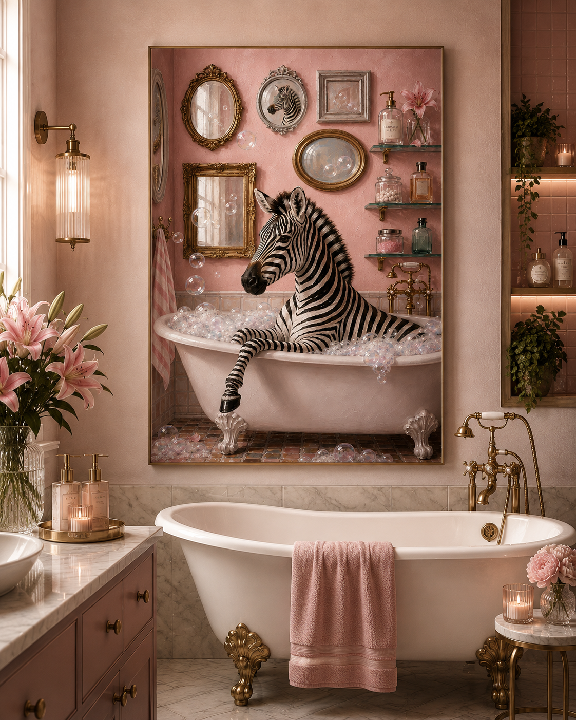 Zebra pamper bath print
