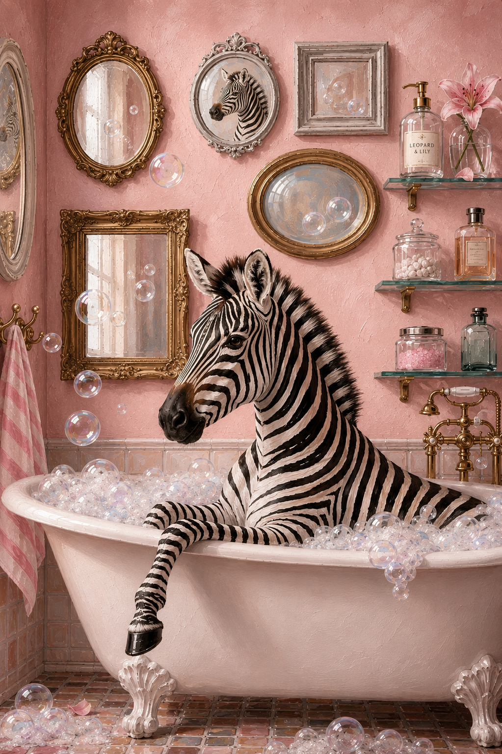 Zebra pamper bath print