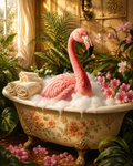 Vintage Flamingo Print