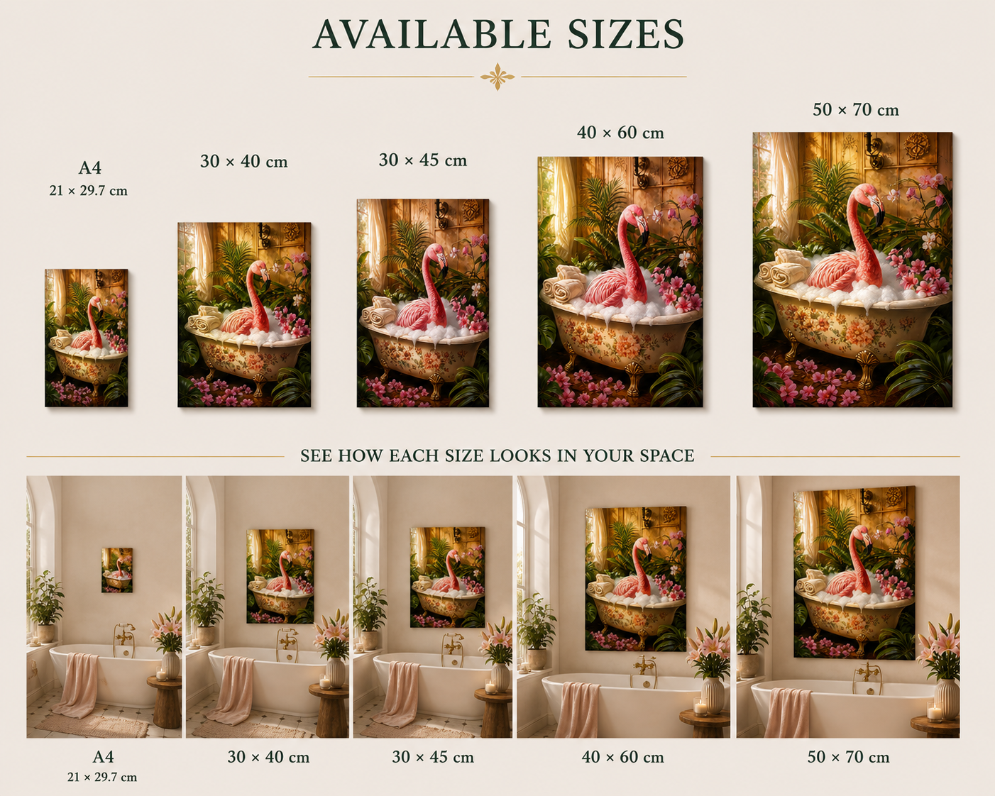 Vintage Flamingo Print